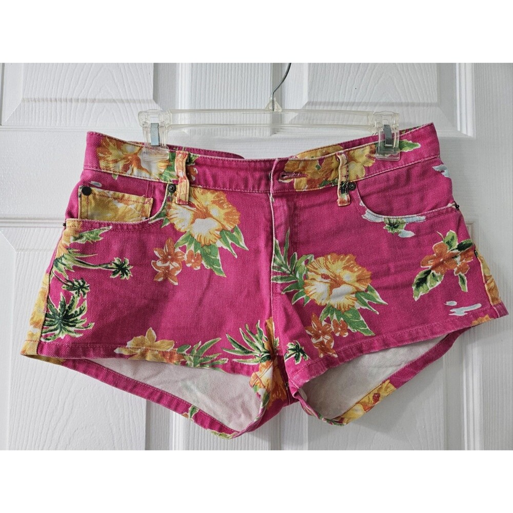 Ralph lauren Pink floral denim jean shorts size 29